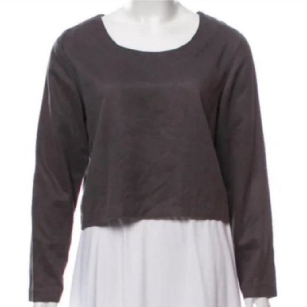 Vintage Rodebjer Long Sleeve Crop Top Gray Size Small